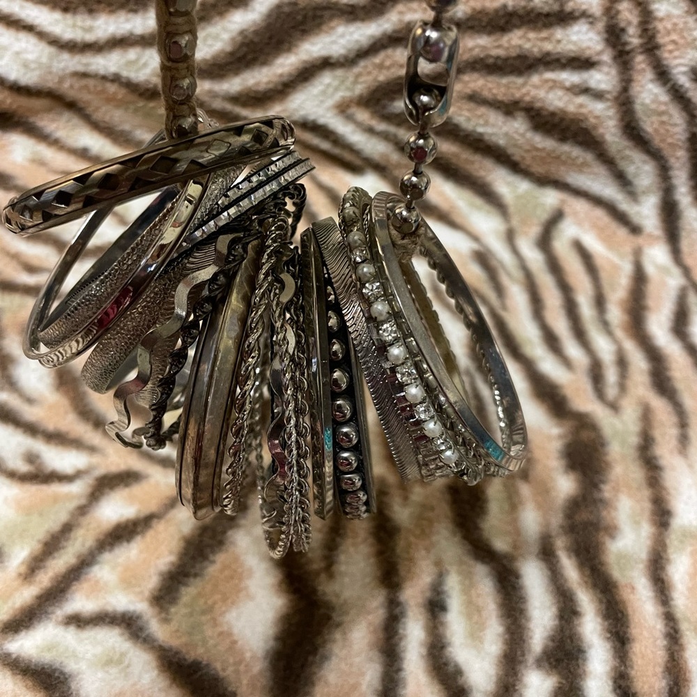 Stack Of Silver Bangles. - image 3